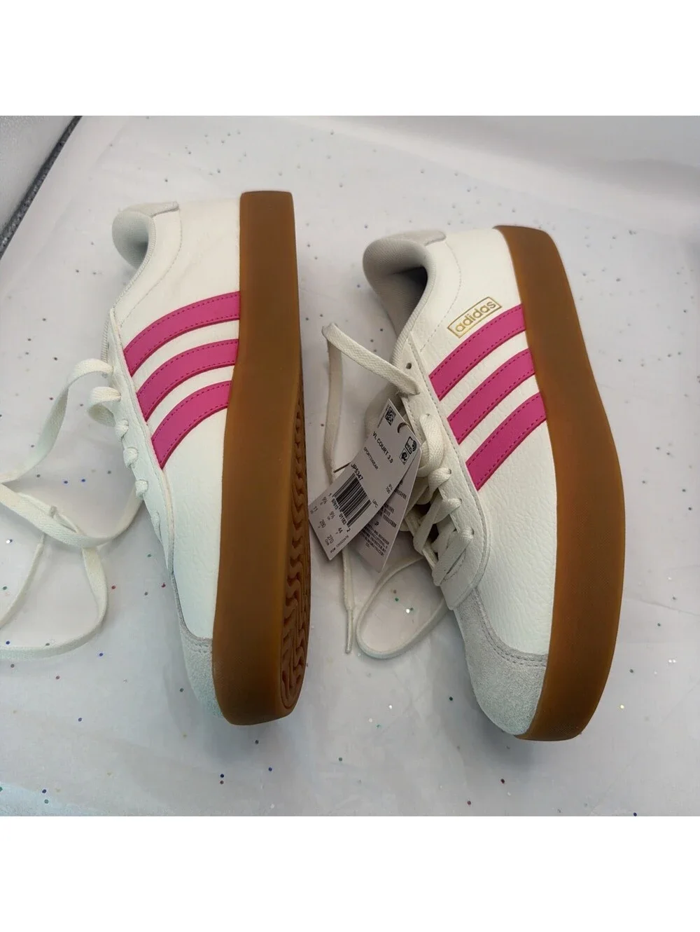 adidas VL Court 3.0 Women Size 11  JP5347 Pink White Gum New Box Damaged